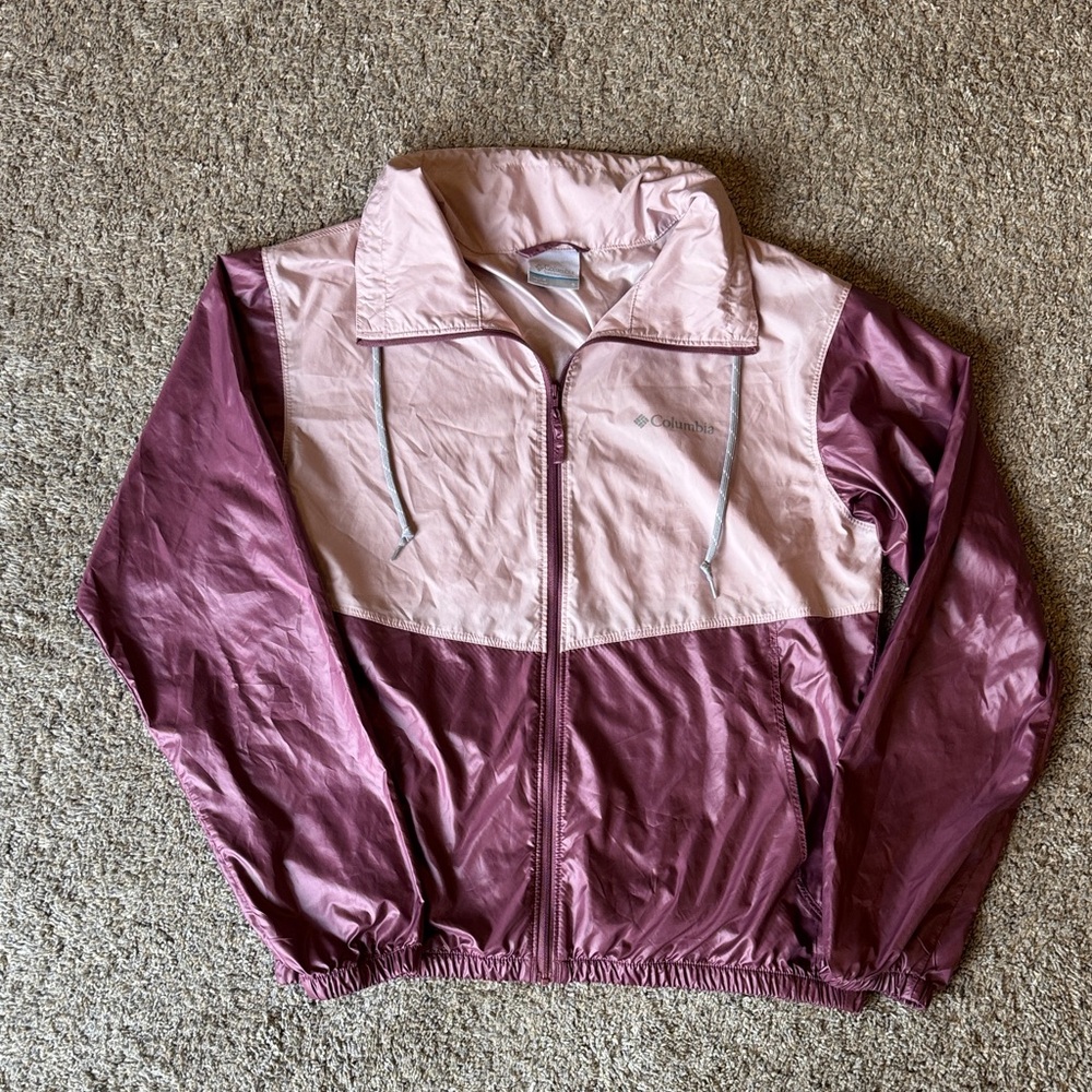 Columbia Women’s Morning View Collared Windbreaker Jacket in pink small